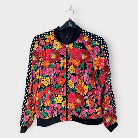 Zara Jackets & Blazers - Zara bomber jacket mixed print floral polka dot new size large ladies …